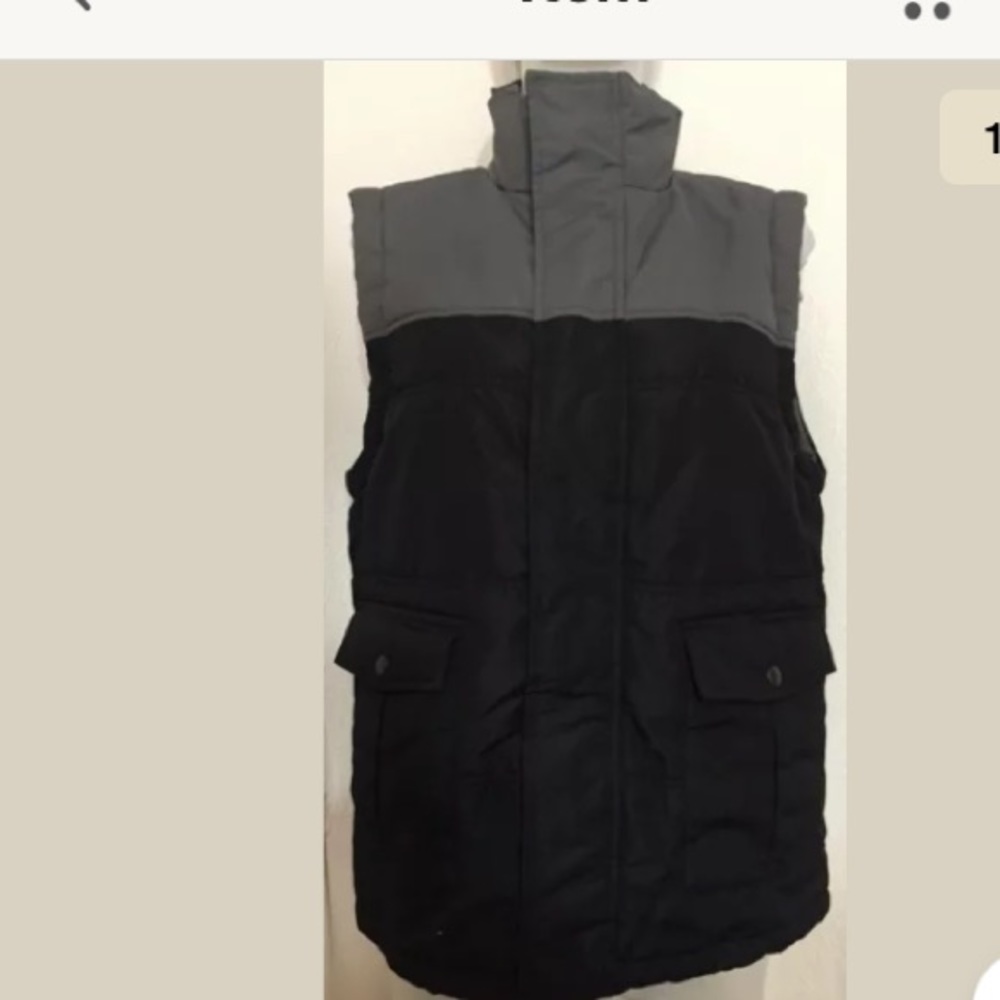 Magellan Outdoors Mens Puffer Vest Black Gray S